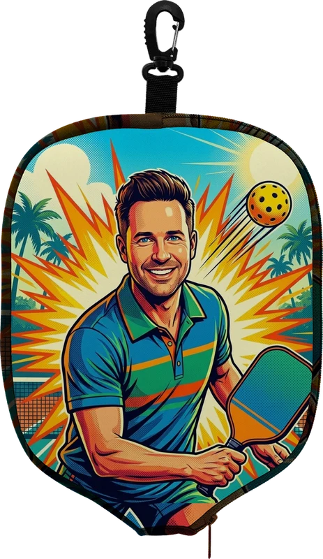 Example design: a scene made with AI printed across a paddle cover